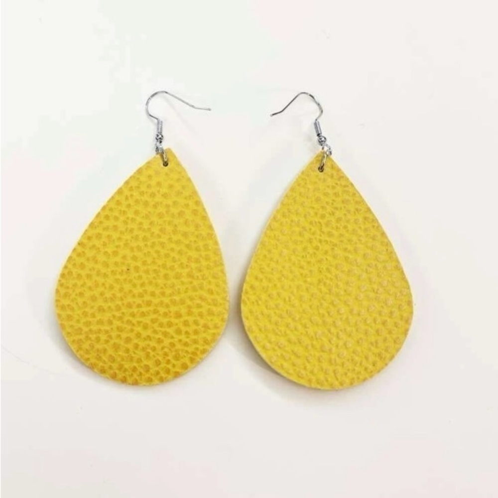 Softball Leather Layered Earrings - Picture 2 of 4